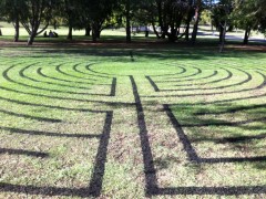 Civic Park labyrinth after rain